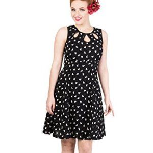 NWT Medium Black and White Teardrop Heart Retro Valentine Dress Modcloth